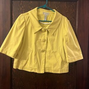 Banana Republic Bright Yellow Cropped Button Jacket
